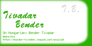 tivadar bender business card